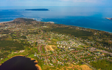 Aerial view of Lake Harku and Tallinn districts.