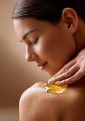Massage therapist pouring oil on lady back, young woman enjoying spa, relaxed and happy, concept of wellness, couple experience, getting real estate of living, future salon, facial and body care.