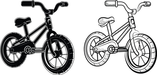 Fototapeta premium Bicycle vector, bike silhouette illustrations, transport icons, bike clipart