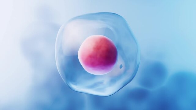 Transparent cell with biotechnology and cosmetic concept, 3d rendering 4k