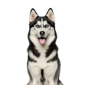 Happy siberian husky isolated on transparent background
