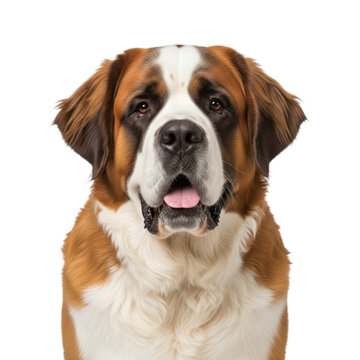 St. bernard dog headshot isolated on transparent background