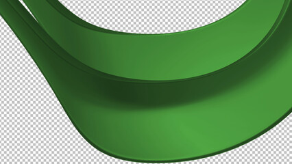 Green Glass Wave Ribbon 3D Transparent Liquid Flow Curve Element