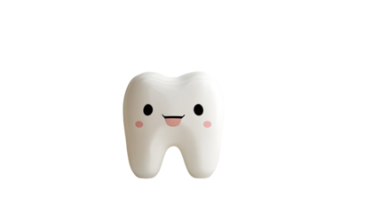 cute smiling tooth character 3d dental mascot illustration isolated on white background