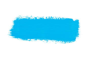 Blue Acrylic Brush Stroke Isolated on White and Png Transparent Background