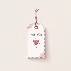 Valentine's Day special price tag with heart