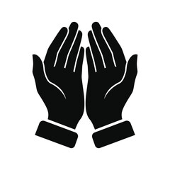 Obraz premium Hands in prayer position vector icon