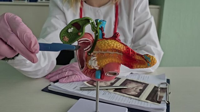 Pancreatic surgery for cancer and oncology. Pancreatic surgery. Surgery for pancreatitis concept