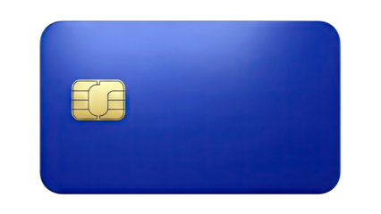 Blank Blue Credit Card with Gold Chip