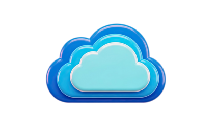 Layered Blue Cloud Icon