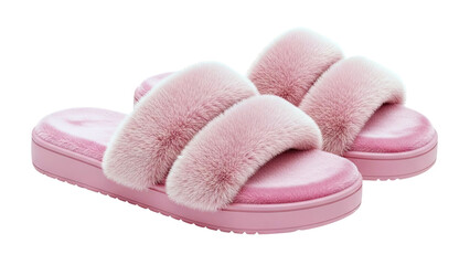 Pink Fuzzy Platform Slippers