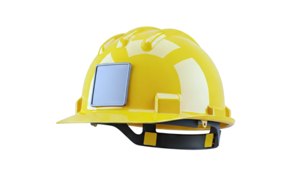 Yellow Construction Hard Hat with Reflective Strip