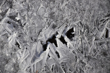 Frost on a stream, Sainte-Apolline, Qu&eacute;bec, Canada