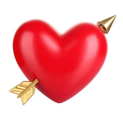 Heart with arrow isolated on white background