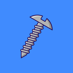 Screw Vector Icon Illustration On Isolated Background.