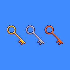 Keys Vector Icon Illustration On Isolated Background.