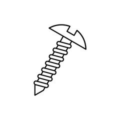 Screw Vector Icon Illustration On Isolated Background.