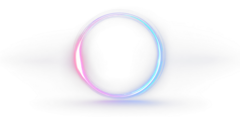 Glowing Blue Purple Neon Magic Portal Ring PNG Futuristic Overlay