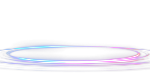 Glowing Blue Purple Neon Energy Ring Portal PNG Futuristic Magic Overlay