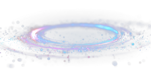 Glowing Blue Purple Neon Energy Ring Portal PNG Futuristic Magic Overlay