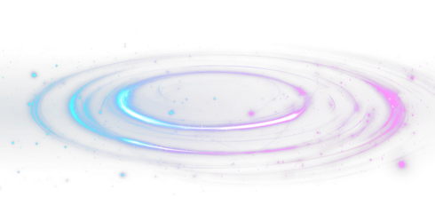 Glowing Blue Purple Neon Energy Ring Portal PNG Futuristic Magic Overlay