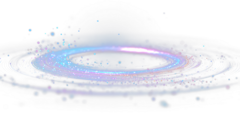 Glowing Blue Purple Neon Energy Ring Portal PNG Futuristic Magic Overlay