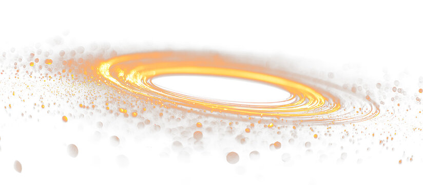 Glowing Golden Line Ring PNG Elegant Light Effect for Luxury Designs