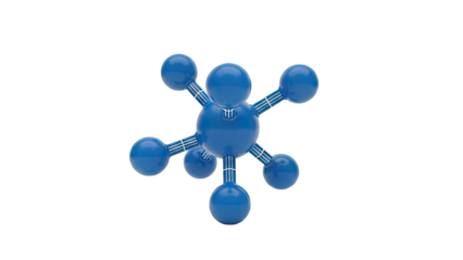 3D model of a molecular structure with blue spheres