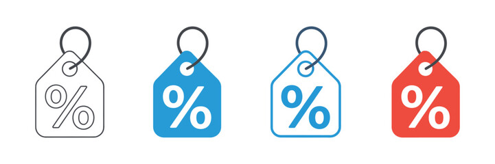 Discount Coupon black and white vector illustration of shopping tags, discount offers, and sale labels for retail and marketing design.