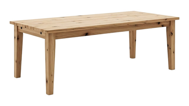 Simple and elegant wooden table with a natural finish and clean lines perfect for dining or workspace in a modern home or office setting with a minimalist aesthetic and rustic charm. - Powered by Adobe