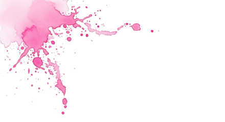 Vibrant pink paint splatters on black background create dynamic artistic expression
