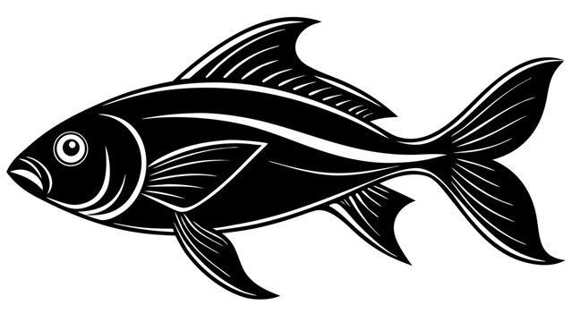 Eye-Catching Hilsha Fish Silhouette Vector Illustration Logo Style