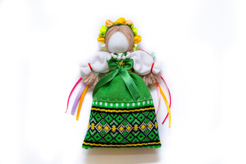 The Ukrainian motanka doll is an ancient amulet and symbol of Ukrainian culture, made without a face so as not to instill a soul in it. Instead of a face, a cross is often dangled to protect against e