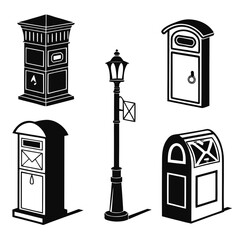 Classic mailbox and street lamp