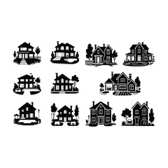 Illustration of modern villa with detailed architectural and outdoor elements.