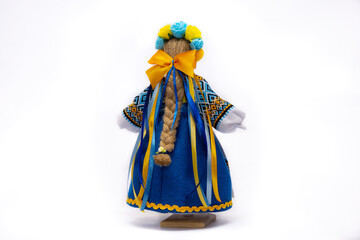 The Ukrainian motanka doll is an ancient amulet and symbol of Ukrainian culture, made without a face so as not to instill a soul in it. Instead of a face, a cross is often dangled to protect against e