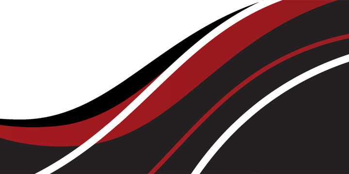 Abstract red waves are flowing on black and white background. red line background curve element. Suit for business, cover, header, wallpaper, corporate, website, flyer