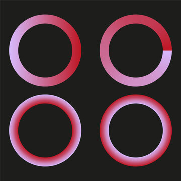Pink circle icon. Gradient ring vector. Round loading sign. Red loop art.