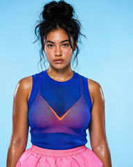 Vibrant High-Energy Fashion Shot of Model in Jolly Rancher Hues and Neon Tones