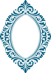Elegant Floral Ornament Oval Border