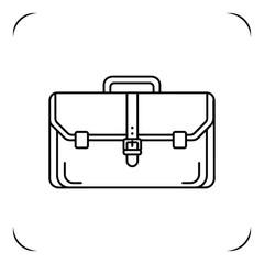 Vector icon a black line icon of a briefcase on a with rounded corners