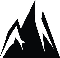 Minimalist Mountain Silhouette Variation Two with Modern Flat Illustration Style