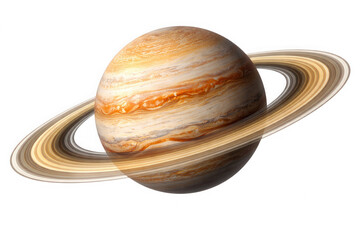 Saturn planet with rings isolated on white background