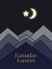 Ramadan kareem geometric night landscape