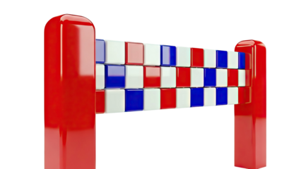 Red, White, and Blue Horse Jumping Obstacle