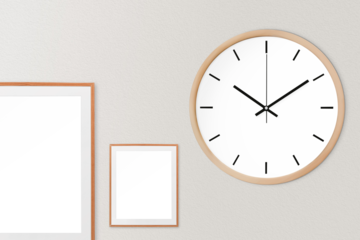 Wall clock png mockup, transparent design