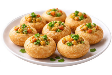 Delicious Pani Puri Snacks on a Plate