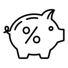 Vector icon a simple line drawing of a piggy bank