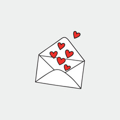 Love Letter Envelope with Hearts