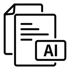 Vector icon a simple icon of a document with an ai label, representing artificial intelligence or machine learning